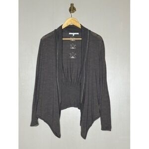 Patrice Breal 100% Wool Star Drape Cardigan Taupe Size 4